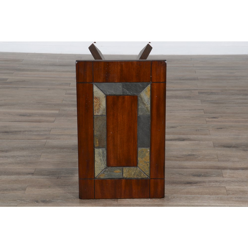 Santa Fe 25" Mahogany Wood Chair Side Table in Dark Chocolate. Picture 4