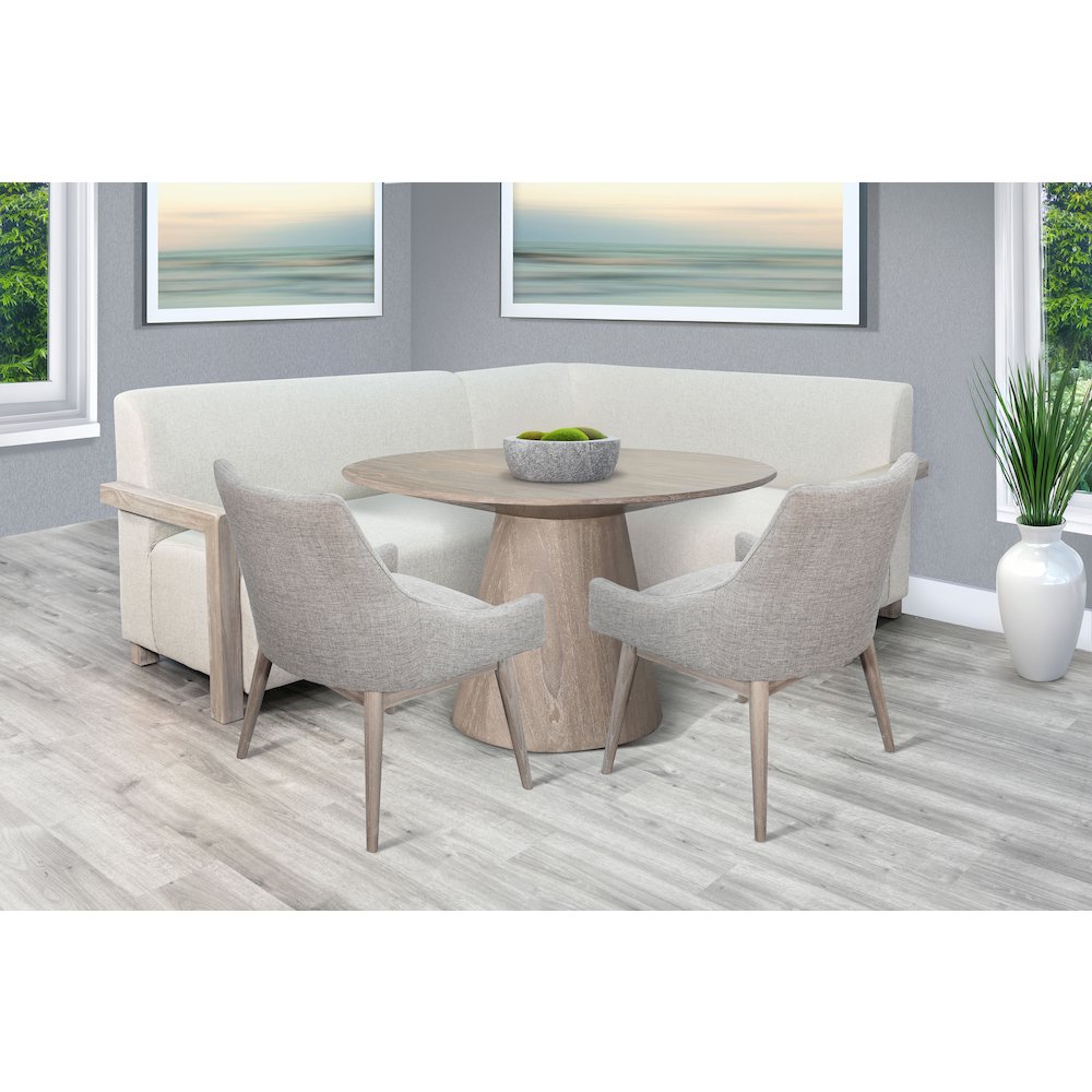 4-Piece Upholstered Dining Set with Round Table. Picture 2