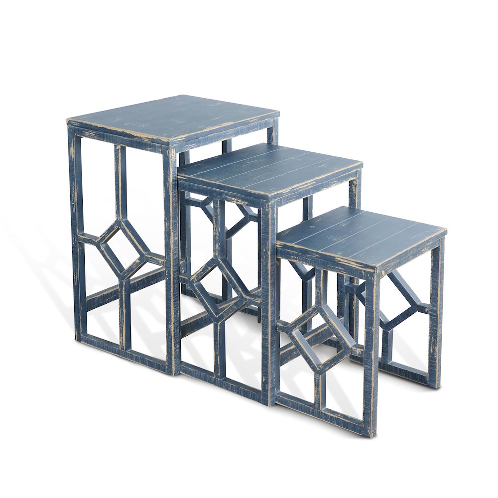 Ocean Blue Nesting Table. Picture 1