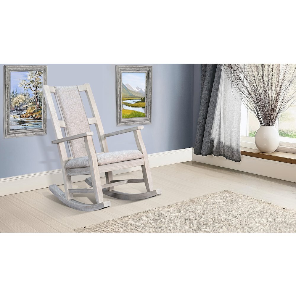 Mara Modern Wood Rocker Chair with Cushion. Picture 2