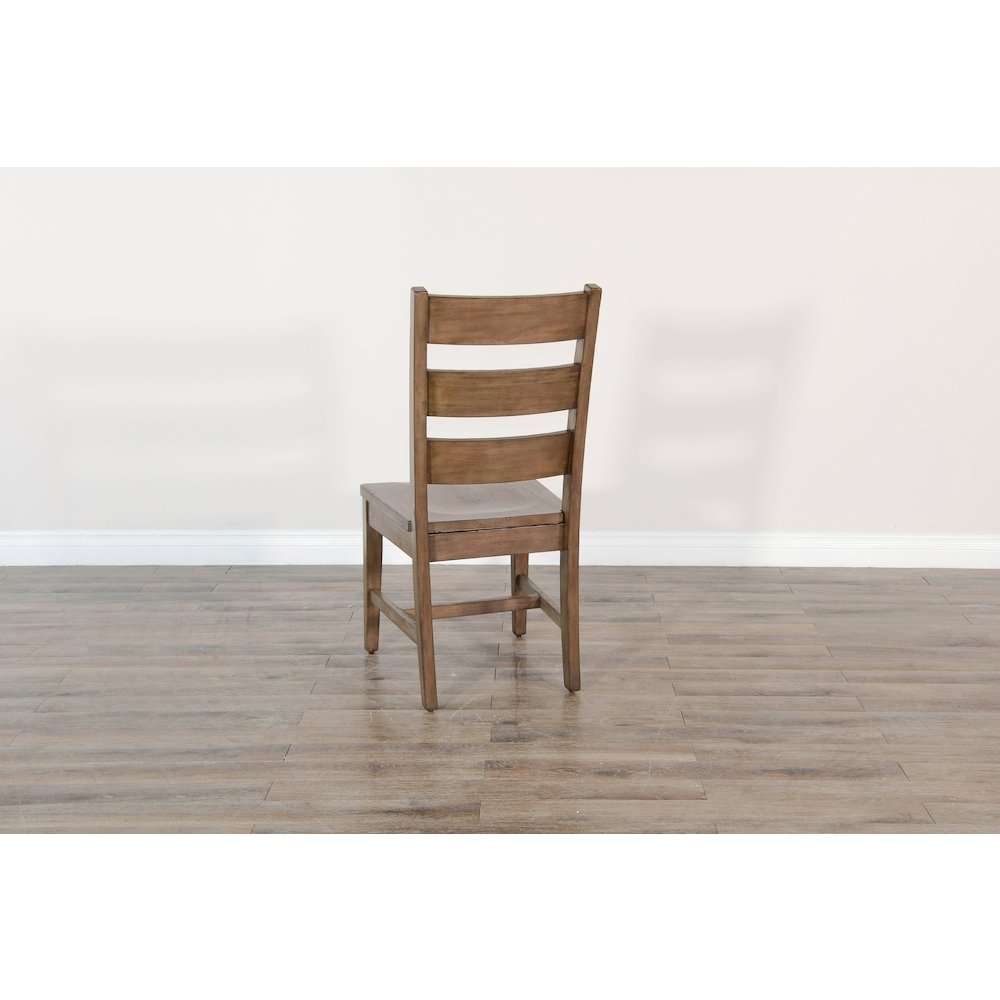 Ladderback Chair with Stretchers, Wood Seat (Set of 2). Picture 4