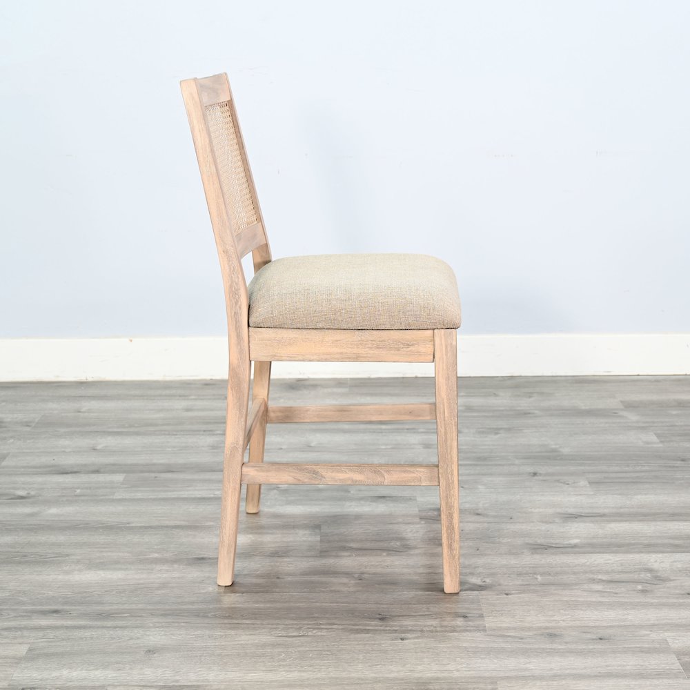 Cane Back Cushion Seat Counter Stool (Set of 2). Picture 3