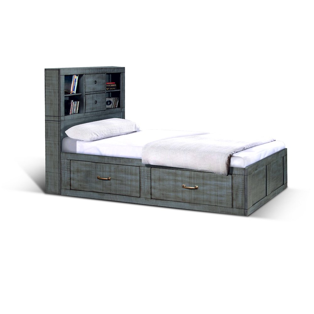 Twin Captains Bookcase Storage Bed. Picture 1