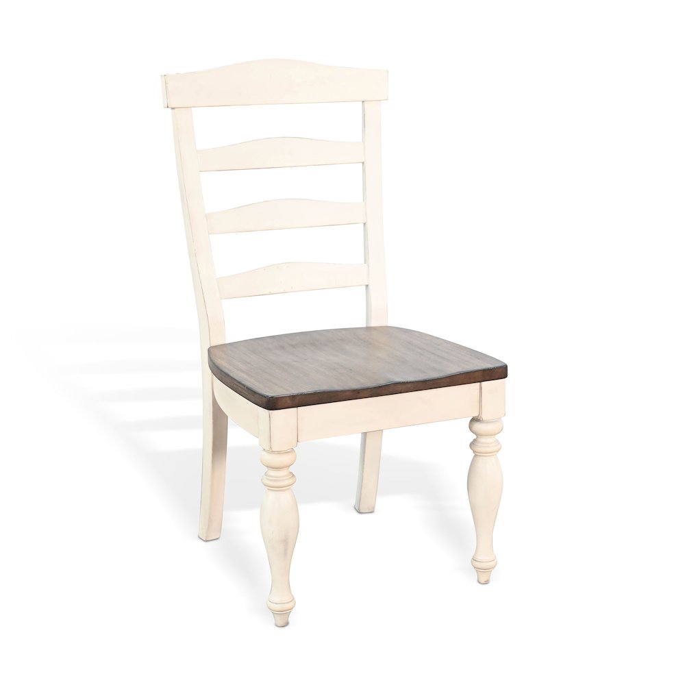 Pasadena Wood Ladderback Chair (Set of 2), Buckskin/Marble White. Picture 1