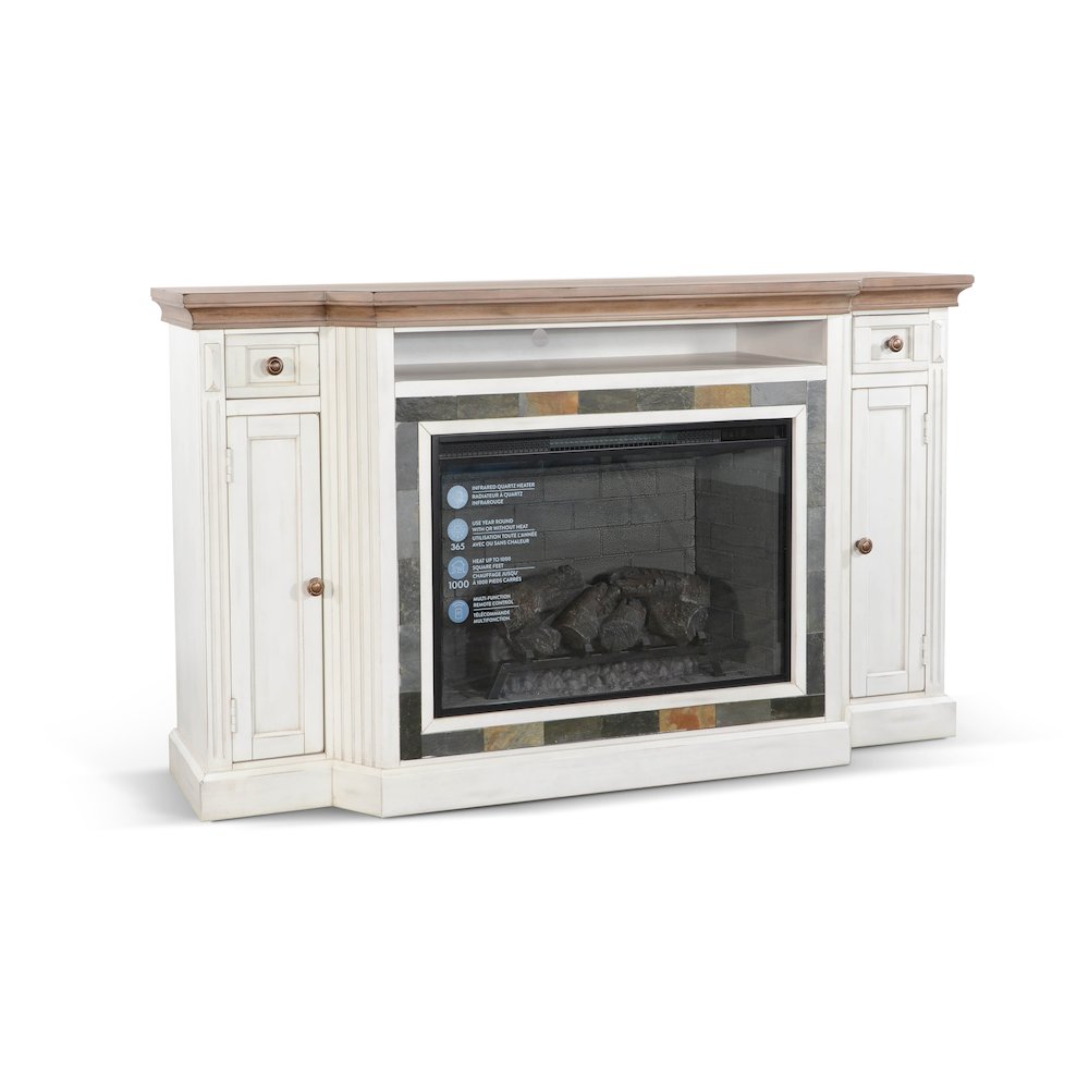 72" Media Console with Electric Fireplace. Picture 1