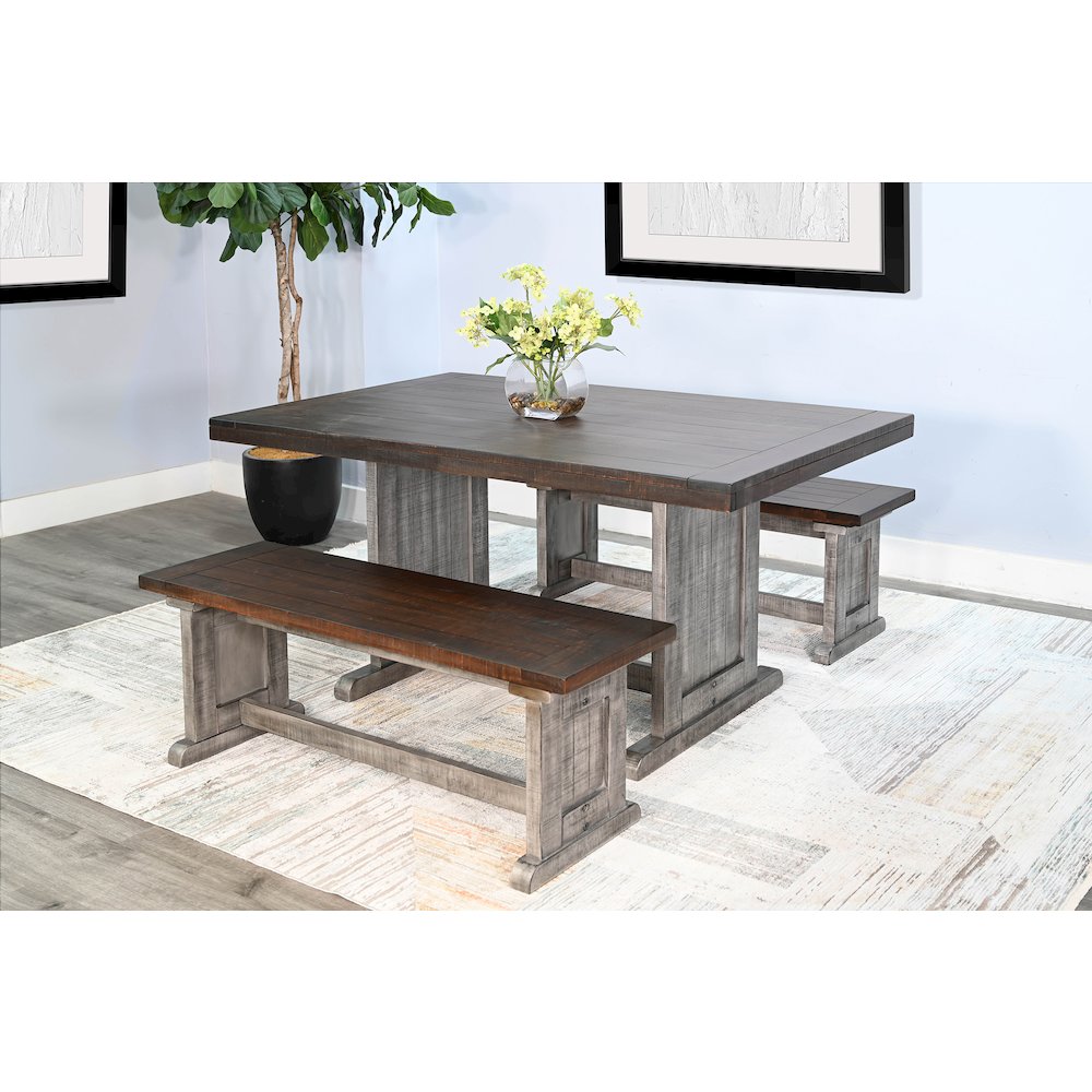 Rectangular Wood Dining Table, Tobacco Leaf/Alpine Grey. Picture 2