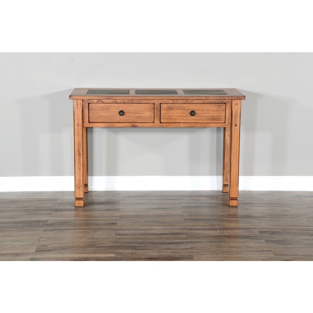 Sedona 48" Transitional Wood Sofa Table in Rustic Oak. Picture 4
