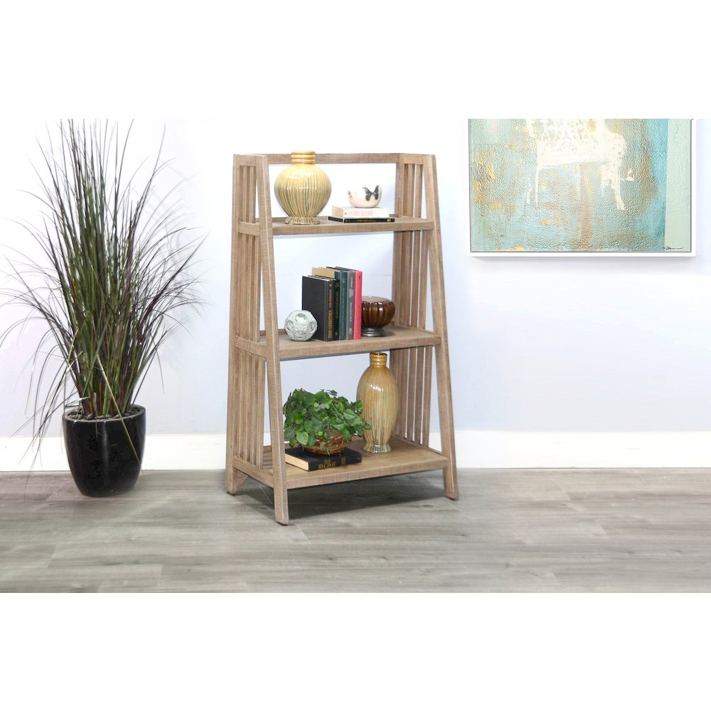 Sunny Designs 48" Mahogany Wood Folding Bookcase. Picture 2