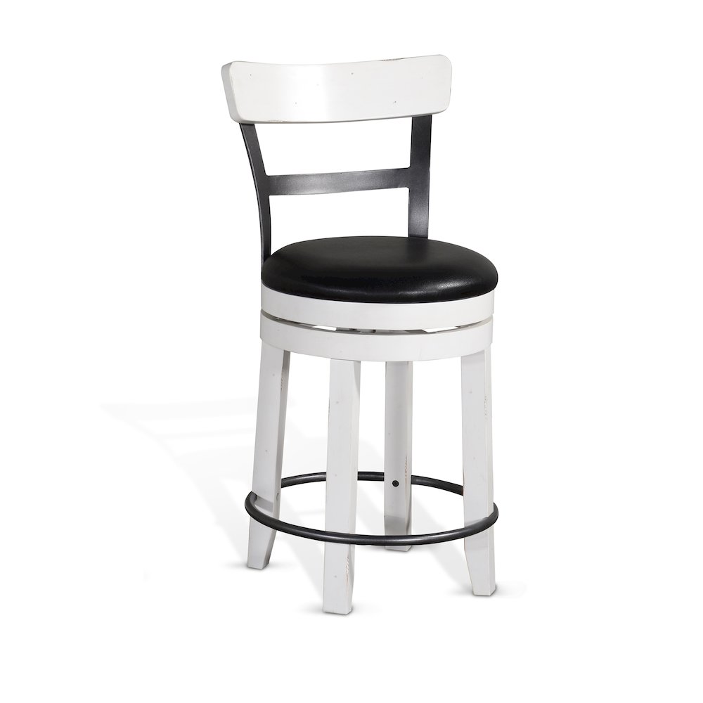 Counter Barstool with Back & Swivel, Cushion Seat (Set of 2). Picture 1