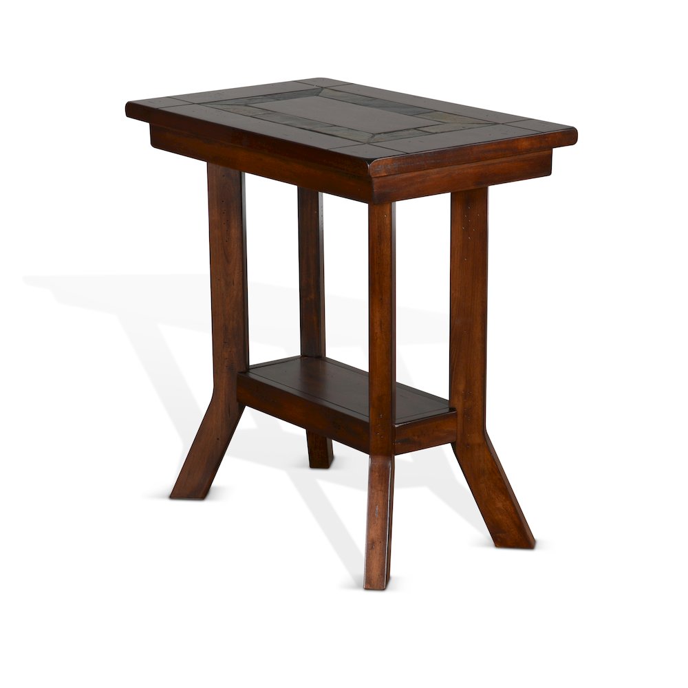 Santa Fe 25" Mahogany Wood Chair Side Table in Dark Chocolate. Picture 1