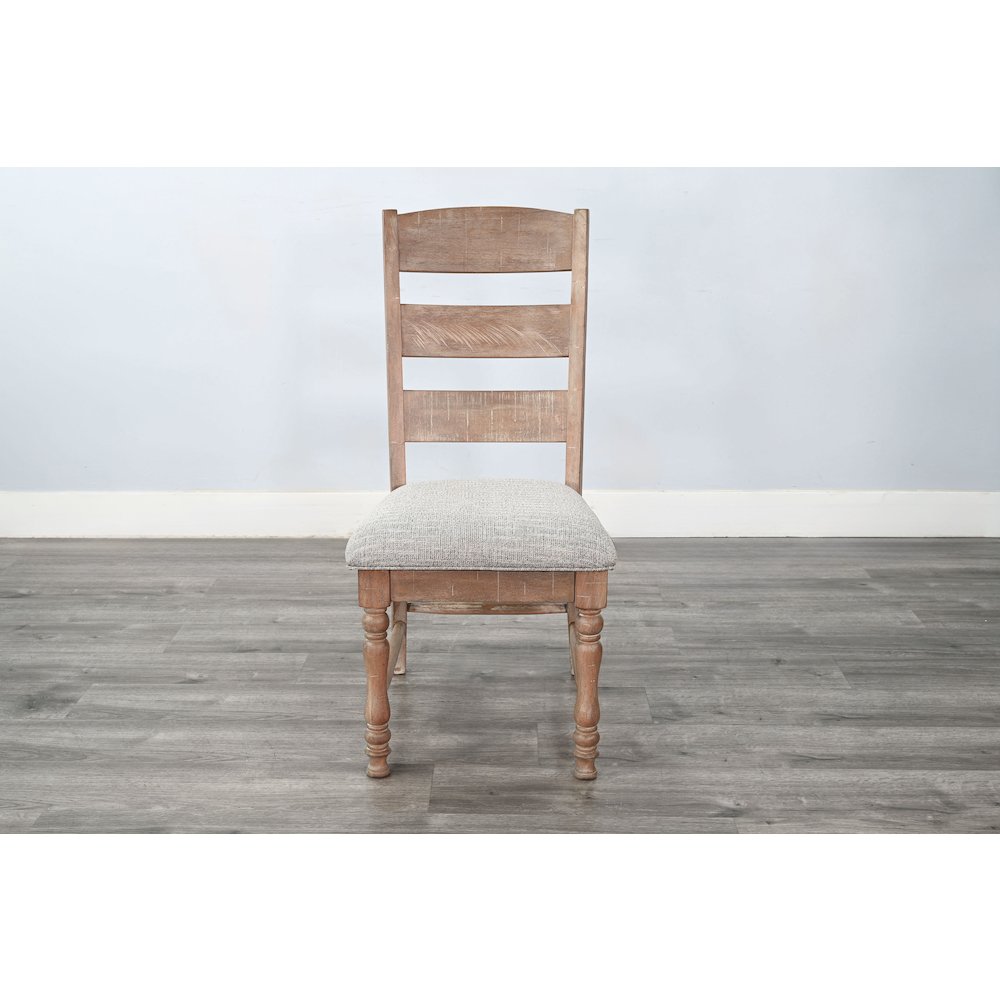 Sierra Rustic Ladder Back Dining Chair with Cushion Seat (Set of 2). Picture 3