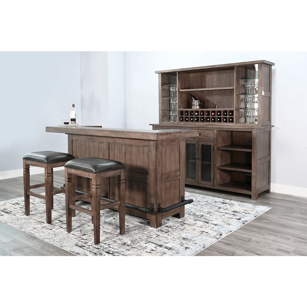 80" Traditional Wood Home Bar. Picture 2