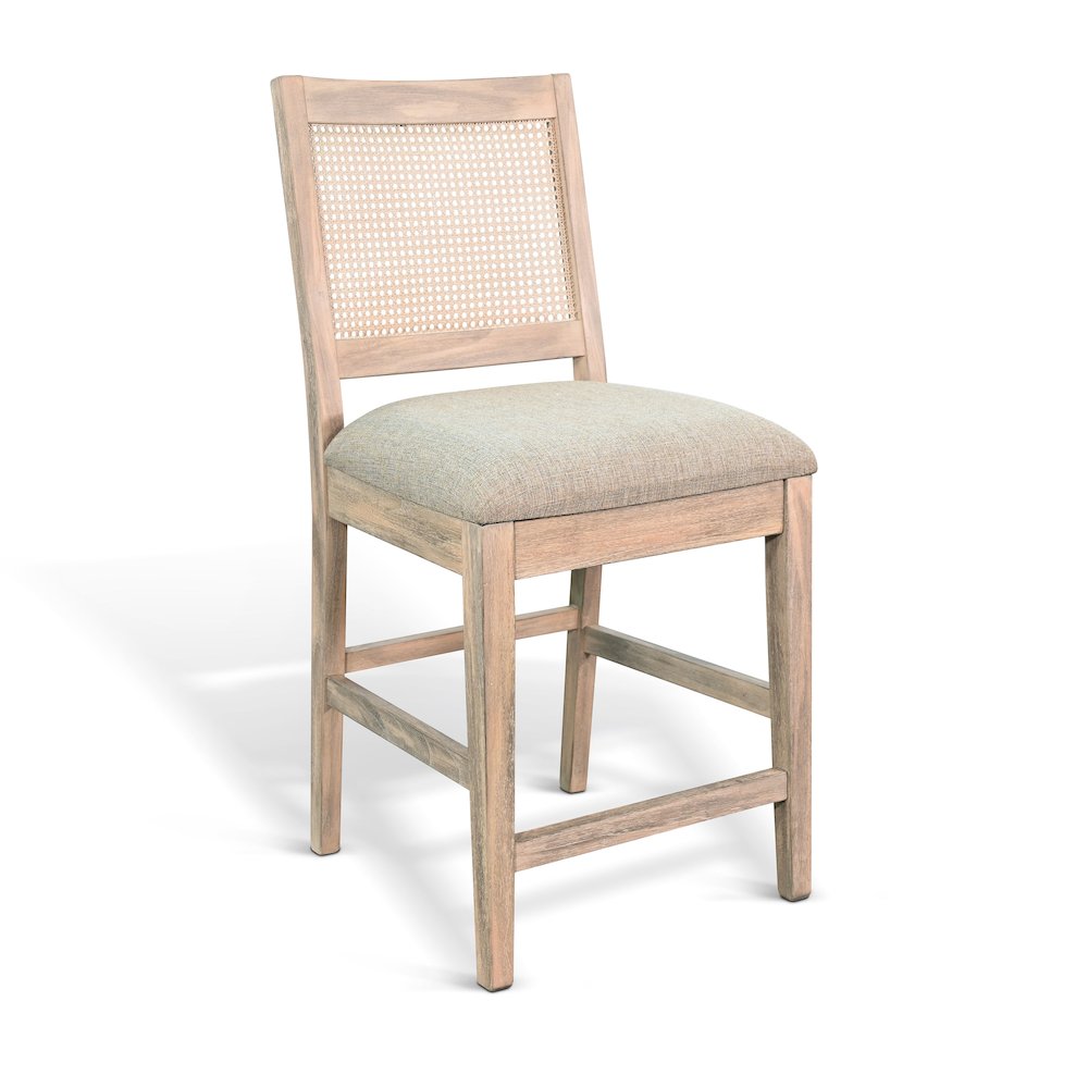Cane Back Cushion Seat Counter Stool (Set of 2). Picture 2