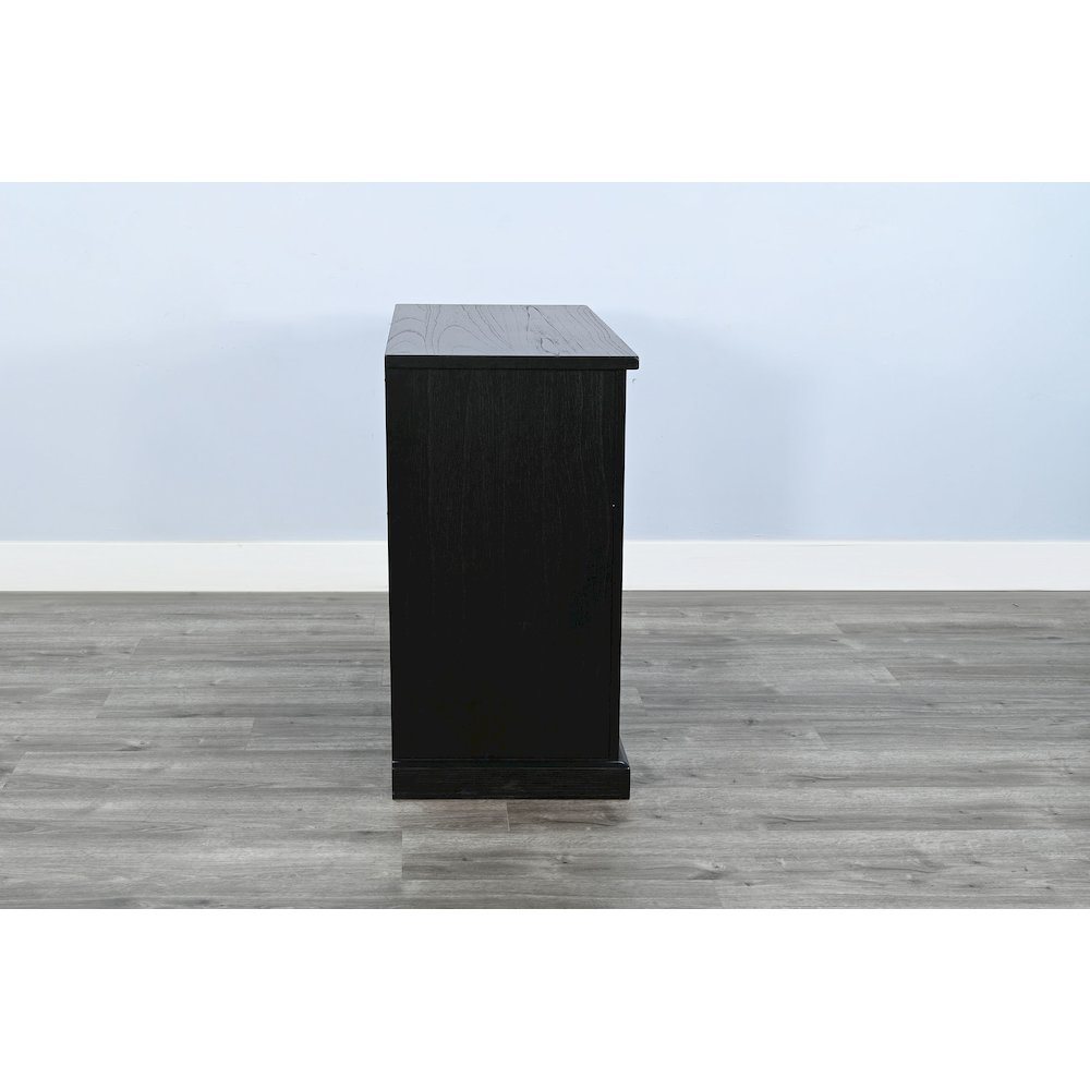 Elena Small Black Wood Cabinet with Arched Glass Doors. Picture 5
