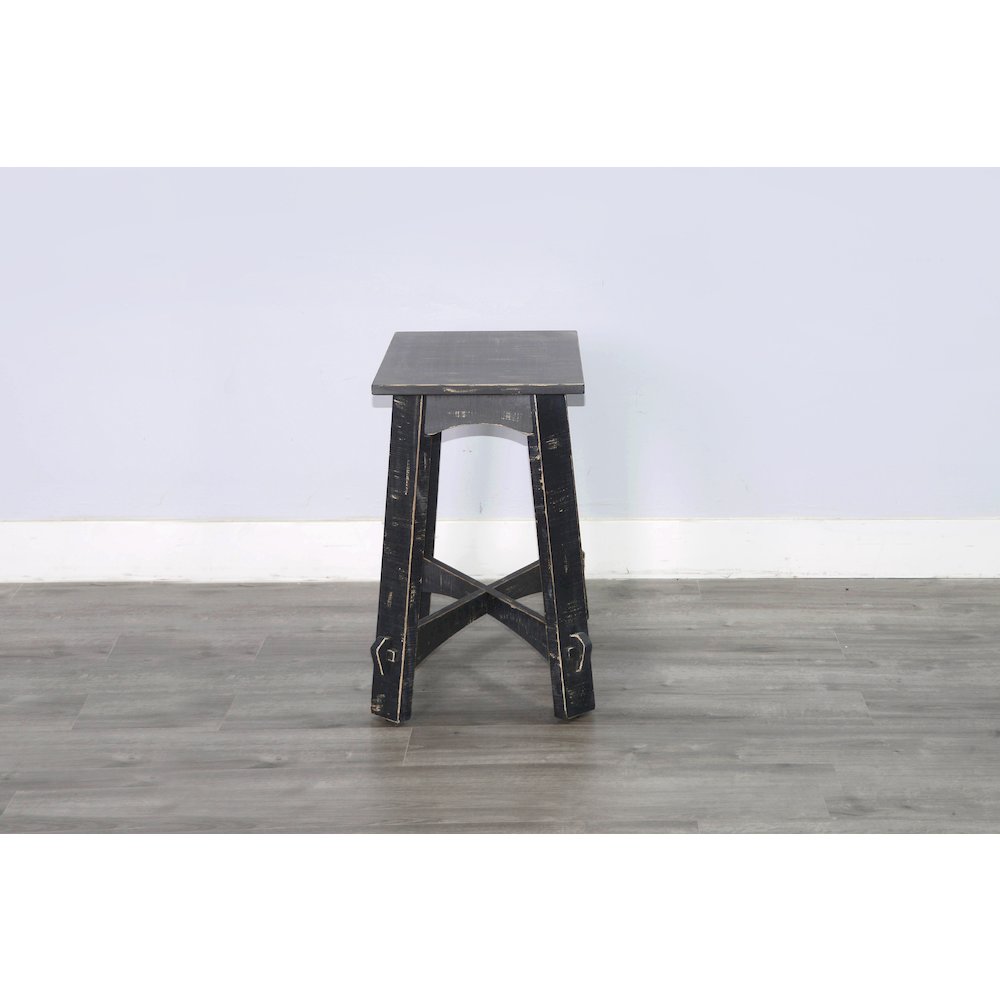 Marina Farmhouse Mahogany Wood Chair Side Table in Black Sand. Picture 3