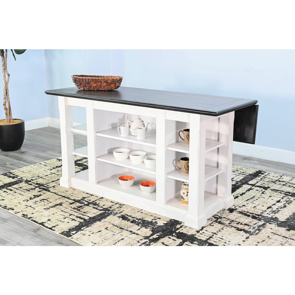 Sunny Designs Carriage House Kitchen Island, 13" Drop Leaf. Picture 7