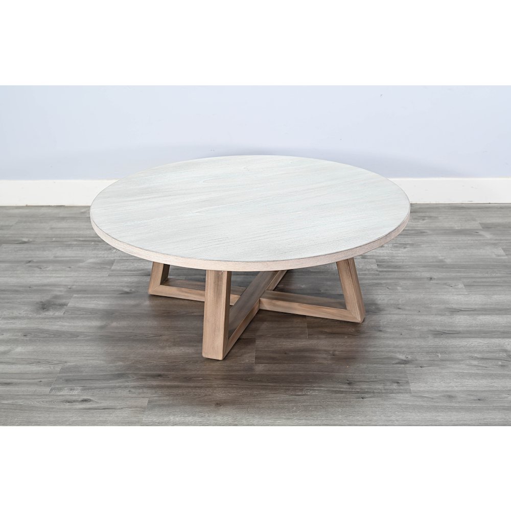 Rowan Round Coffee Table, Light Grey/Wheat. Picture 1