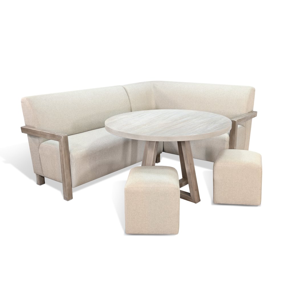 4-Piece Corner Dining Nook Set with Light Wood Table. Picture 1