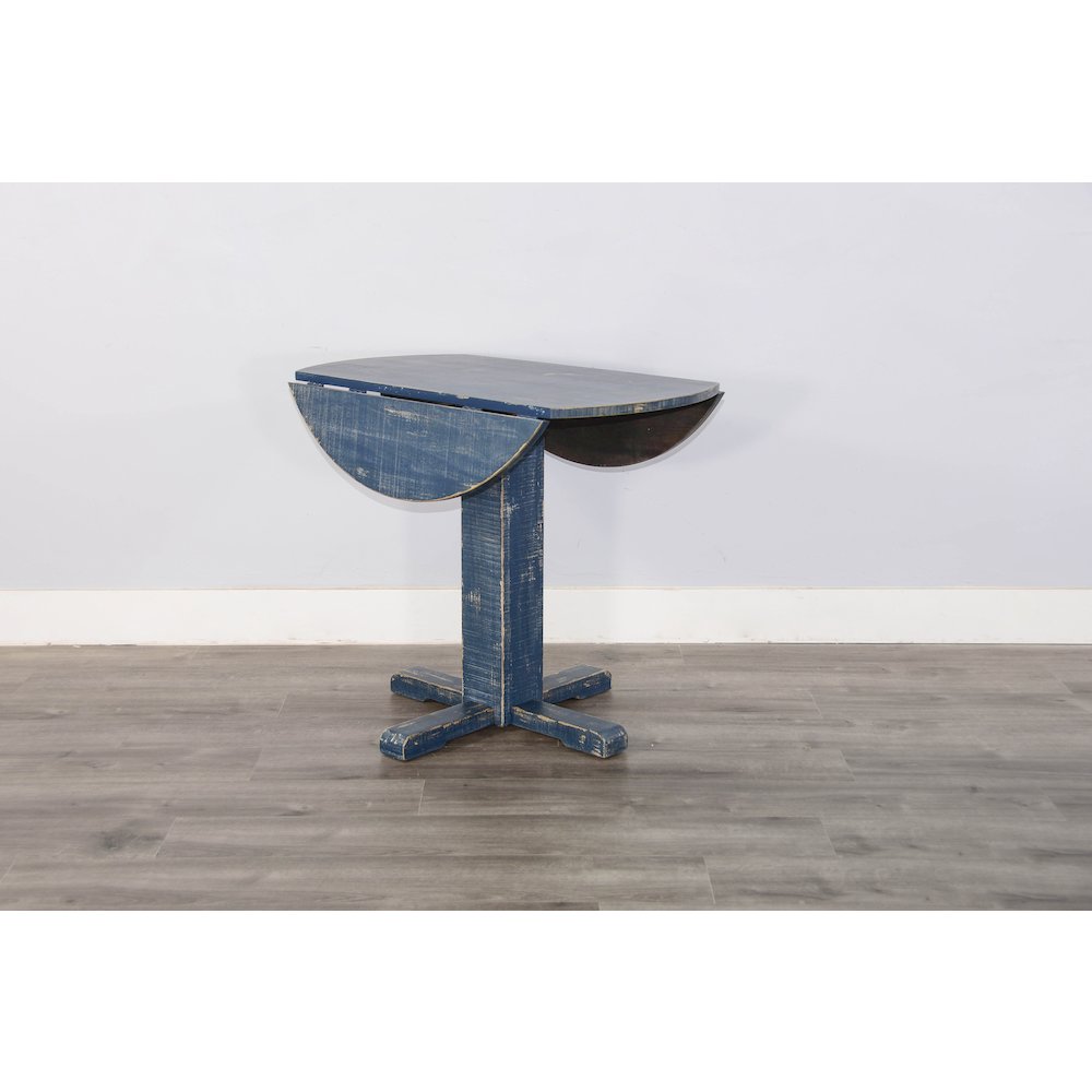 Ocean Blue Drop Leaf Table. Picture 3