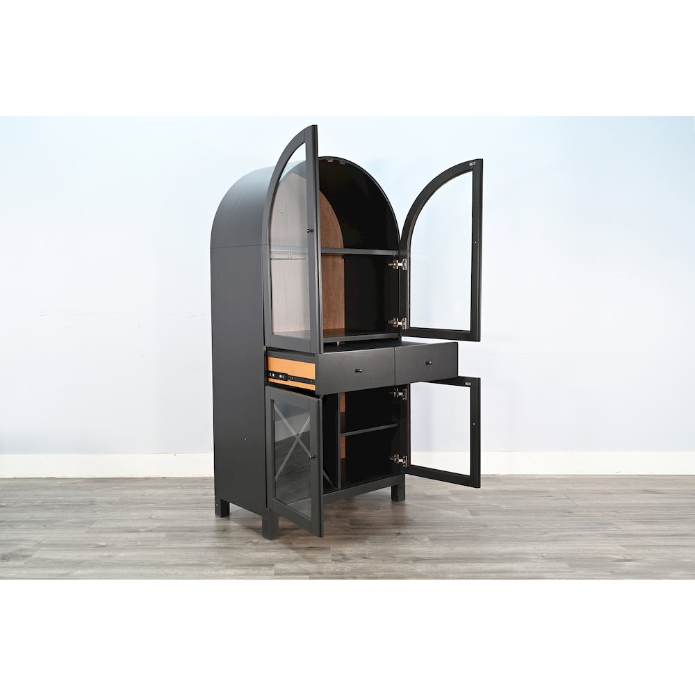 Arched Wine Bar Cabinet, Black Magic. Picture 6