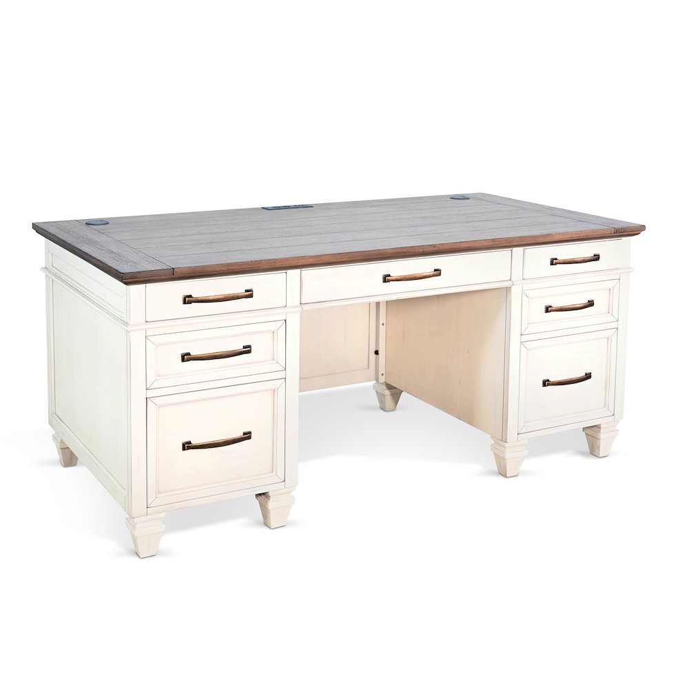 White Desk with Drawers. Picture 1