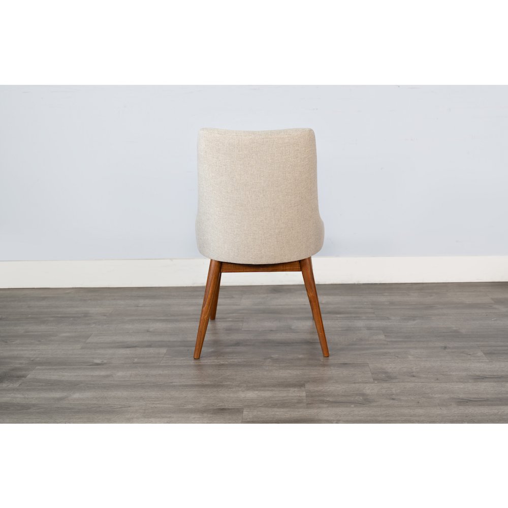 Mid-Century Modern Upholstered Dining Chair, Wooden Legs (Set of 2). Picture 5