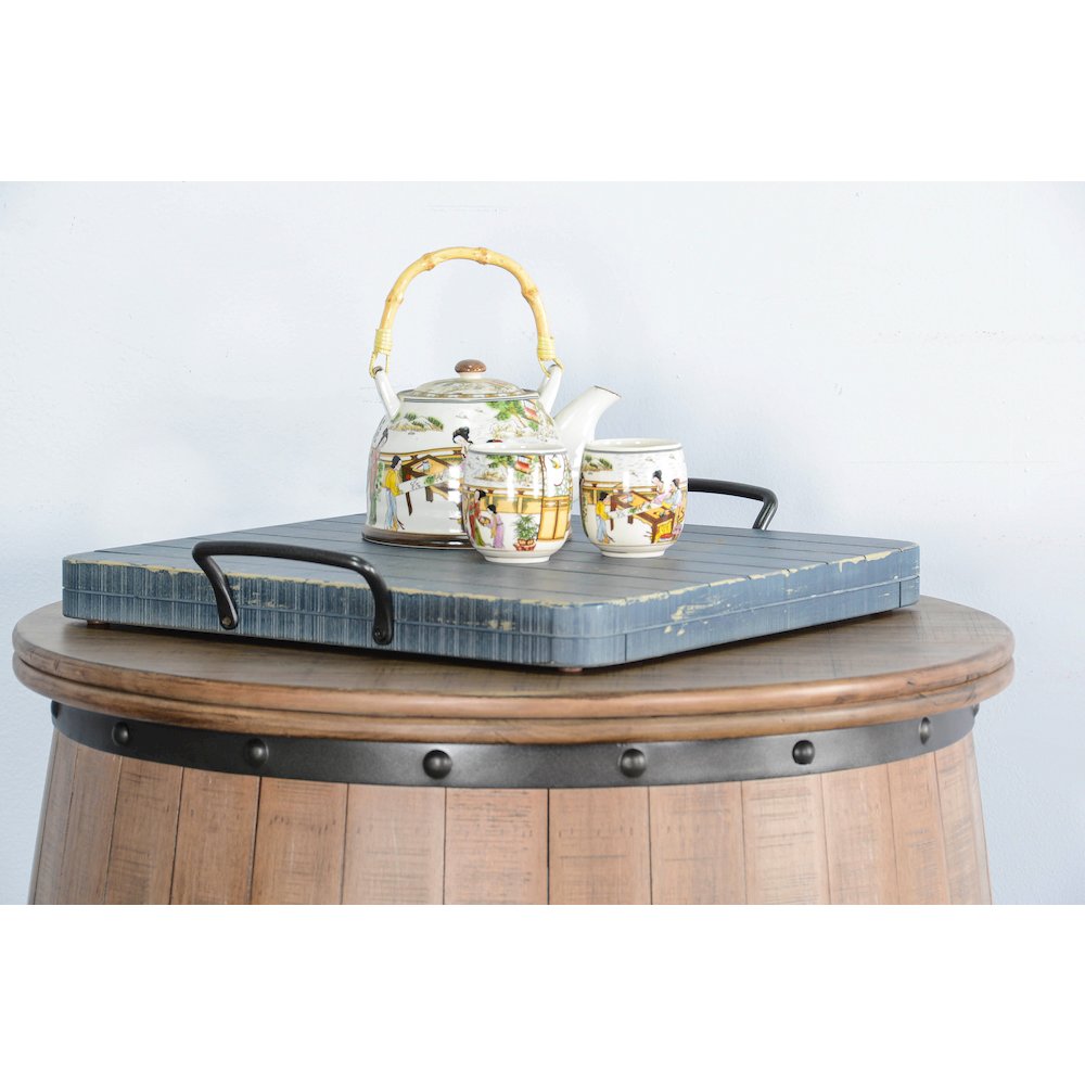 Ocean Blue Ottoman Tray. Picture 3