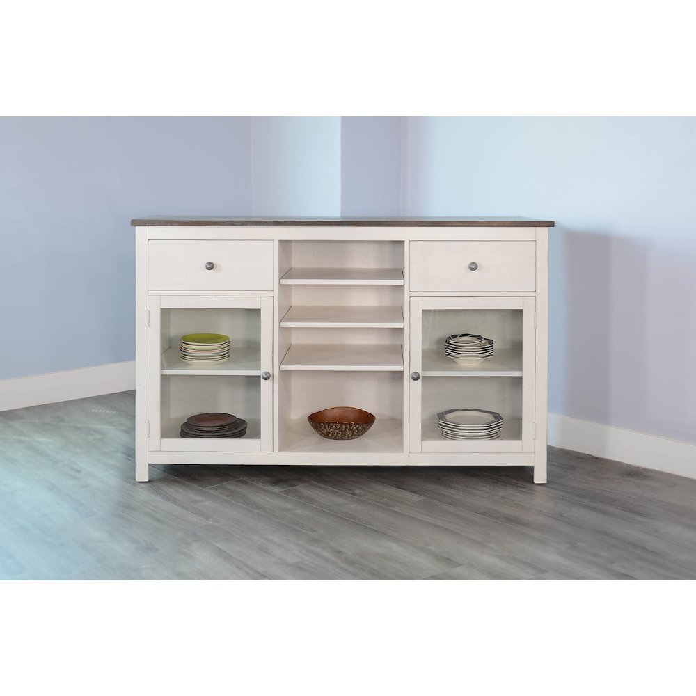 Wood White Buffet with Drawers. Picture 5