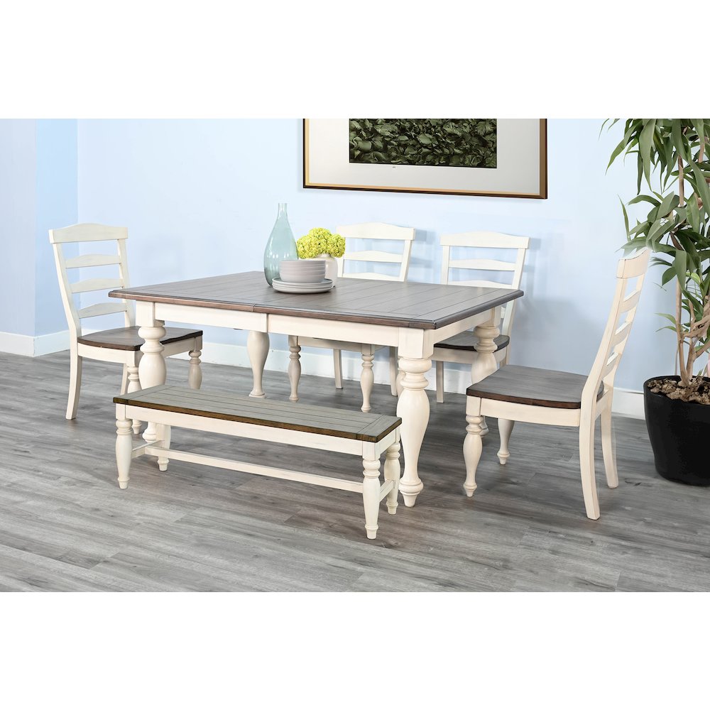 Pasadena Rectangular Extension Dining Table, Buckskin/Marble White. Picture 6