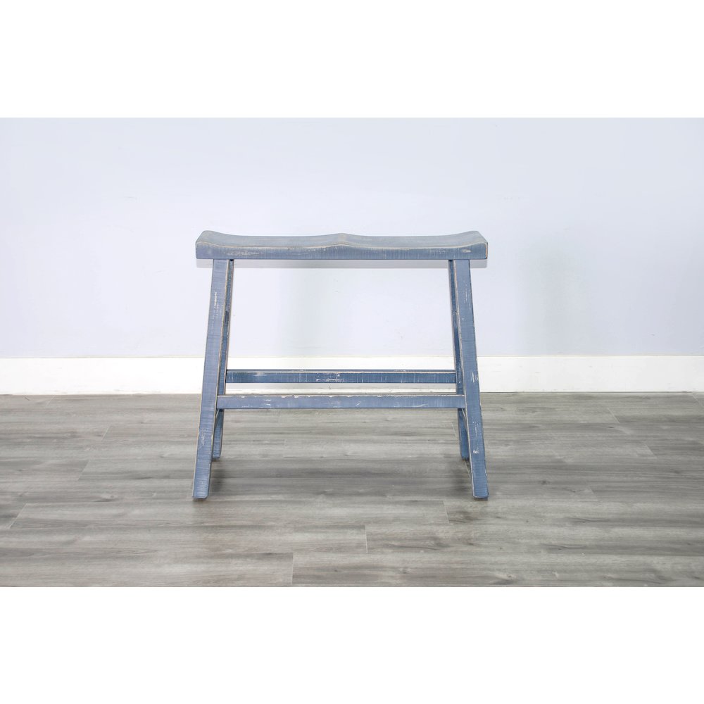 Ocean Blue 30'H Bench, Wood Seat. Picture 2