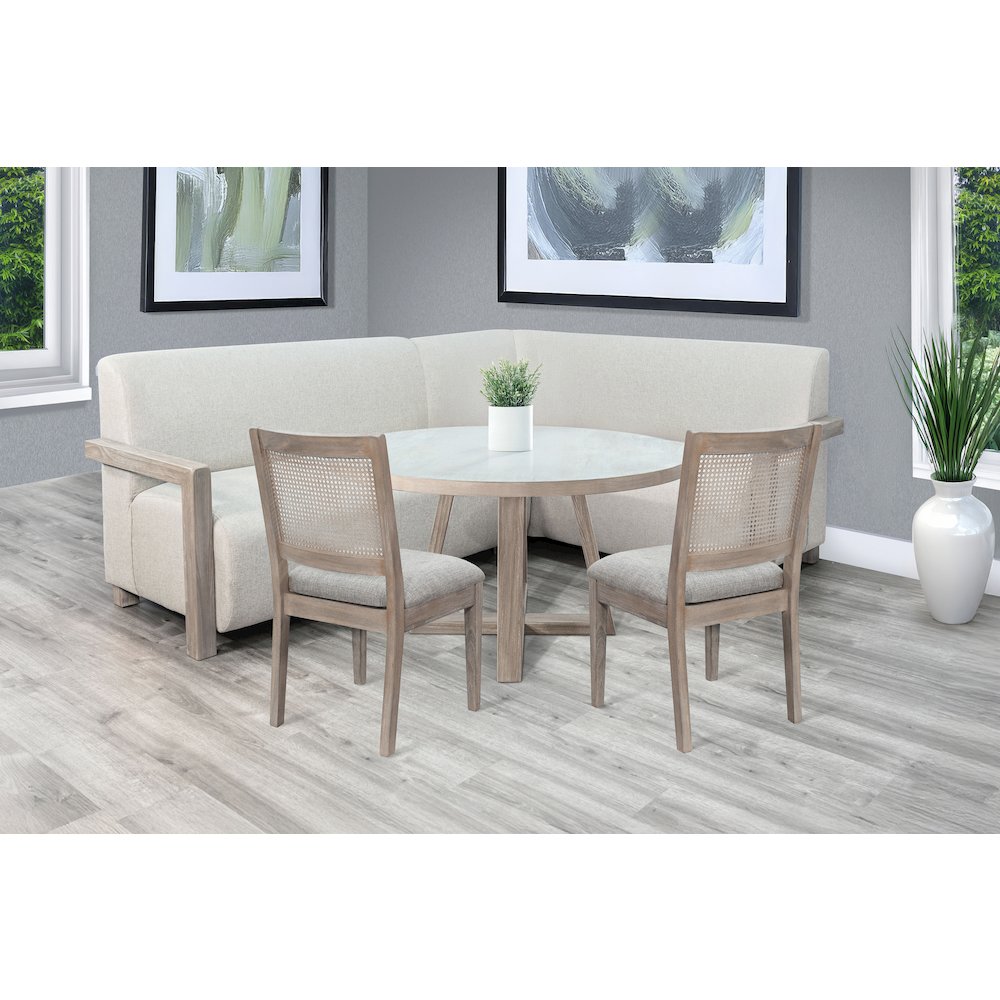4-Piece Upholstered Dining Set with Round Table. Picture 2