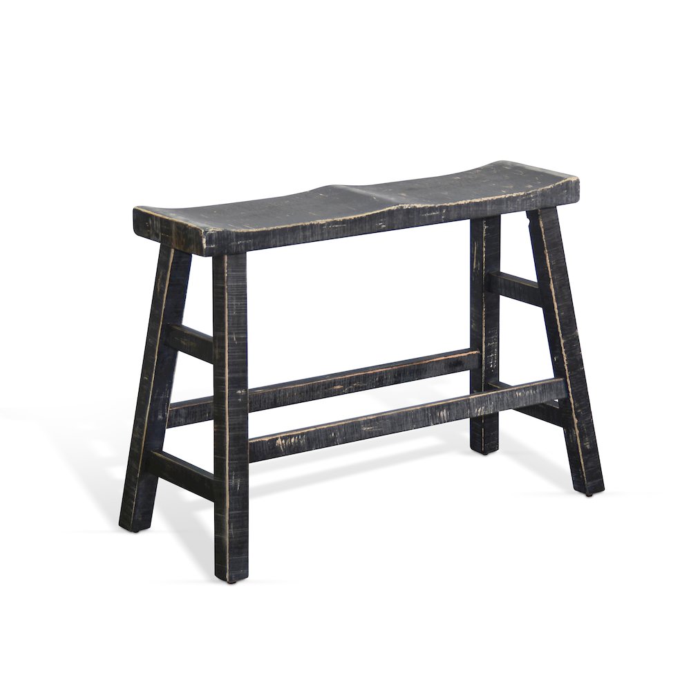 Black Sand Counter Bench, Wood Seat. Picture 1