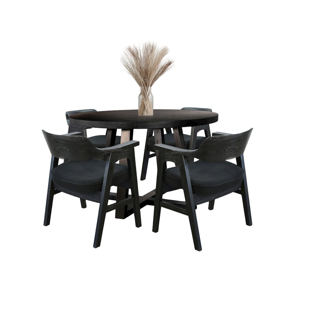 Mia Round Wood Dining Set. Picture 1