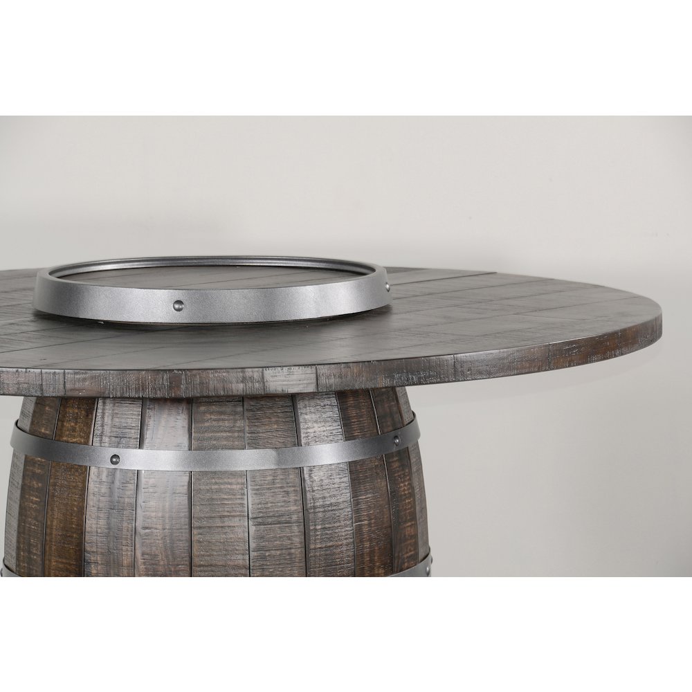 Round Pub Table with Wine Barrel Base. Picture 7
