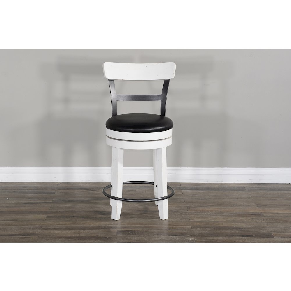 Counter Barstool with Back & Swivel, Cushion Seat (Set of 2). Picture 5