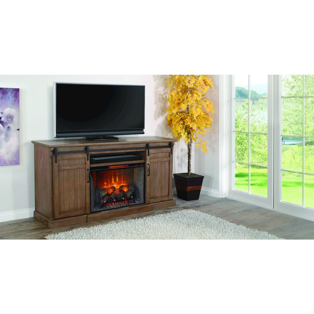 72" Media Console with Electric Fireplace. Picture 2