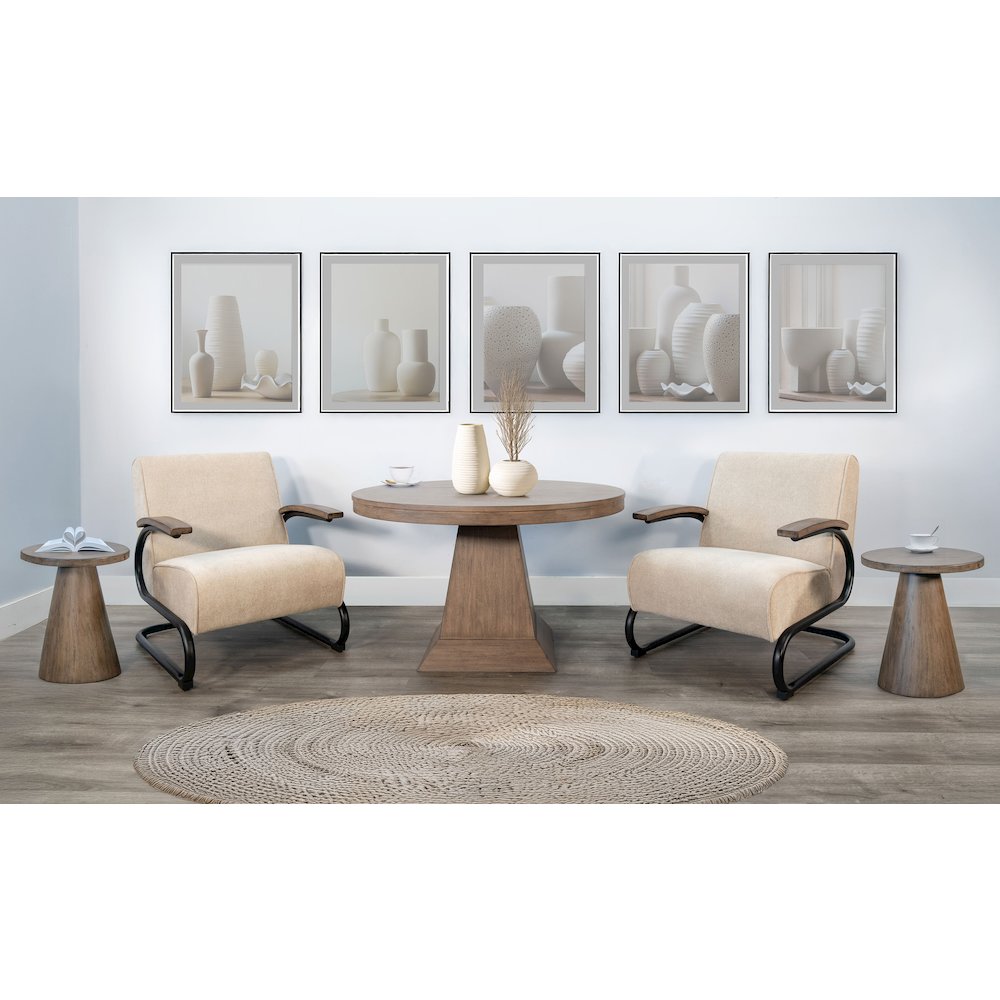 Nash Modern Industrial Accent Chair with Metal Frame. Picture 2