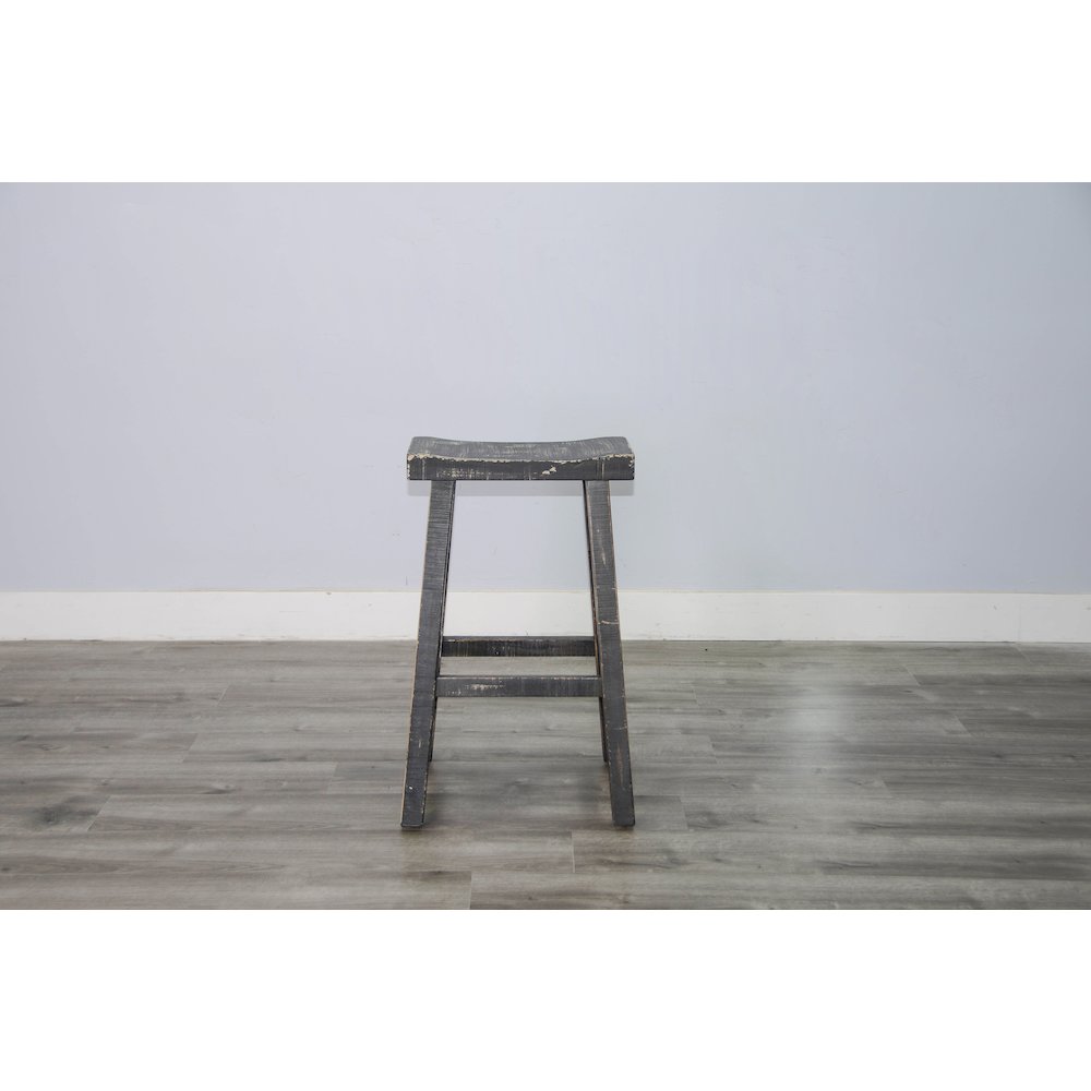 Black Sand Bar Saddle Seat Stool, Wood Seat (Set of 2). Picture 2