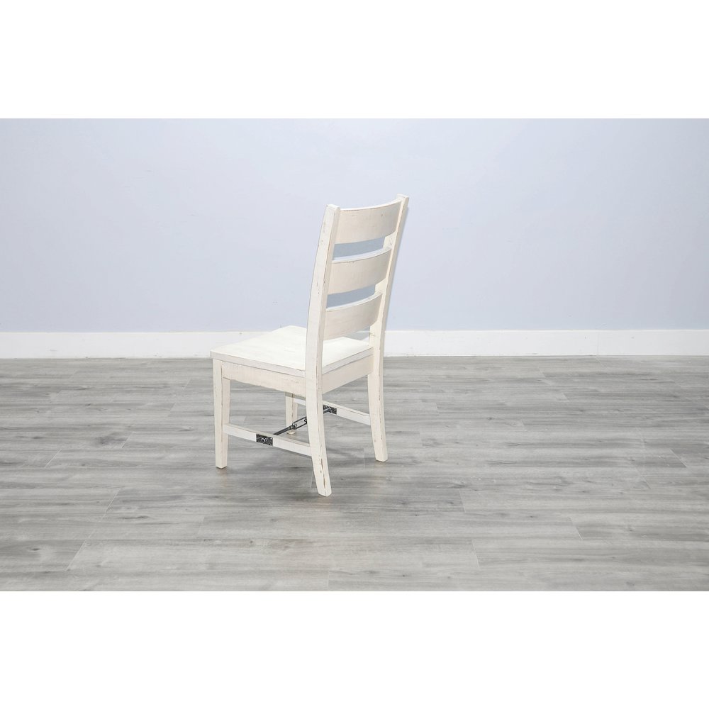 White Sand Ladderback Chair with Turnbuckle, Wood Seat (Set of 2). Picture 3