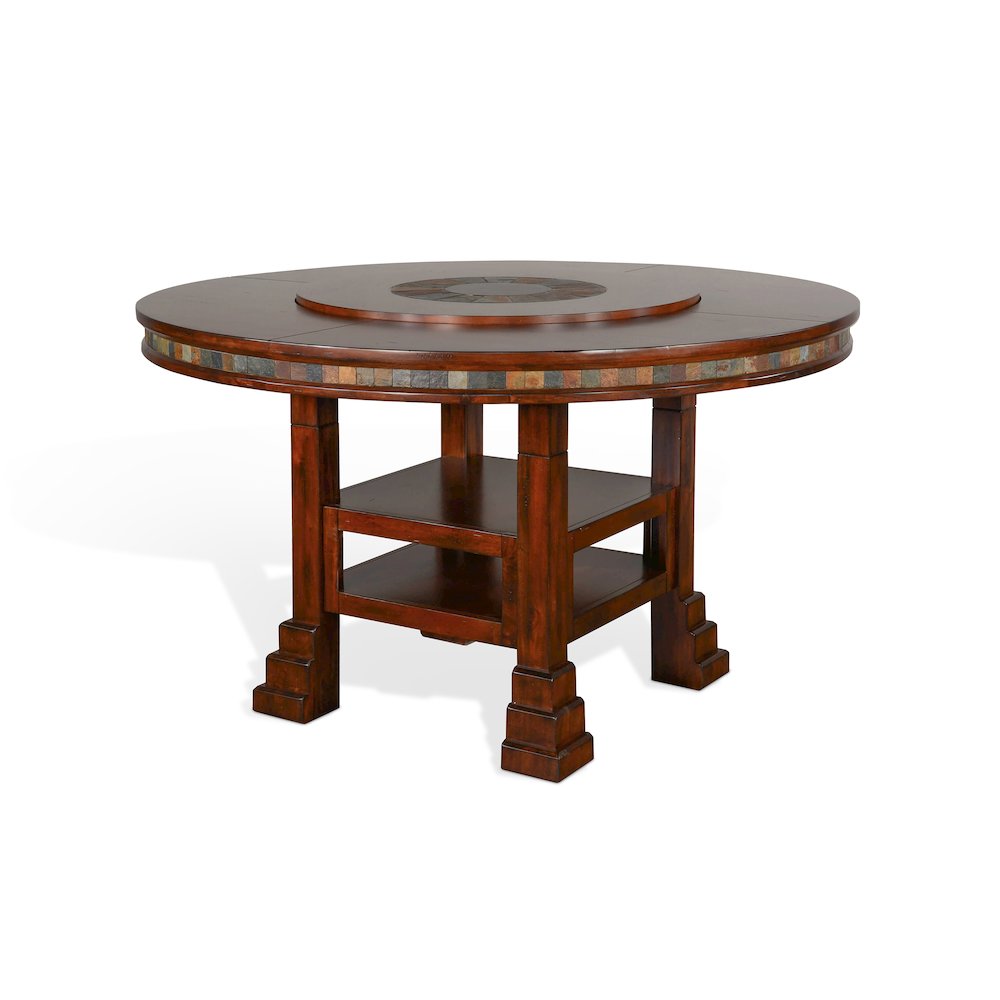 Santa Fe 60"R Table with Lazy Susan. Picture 1