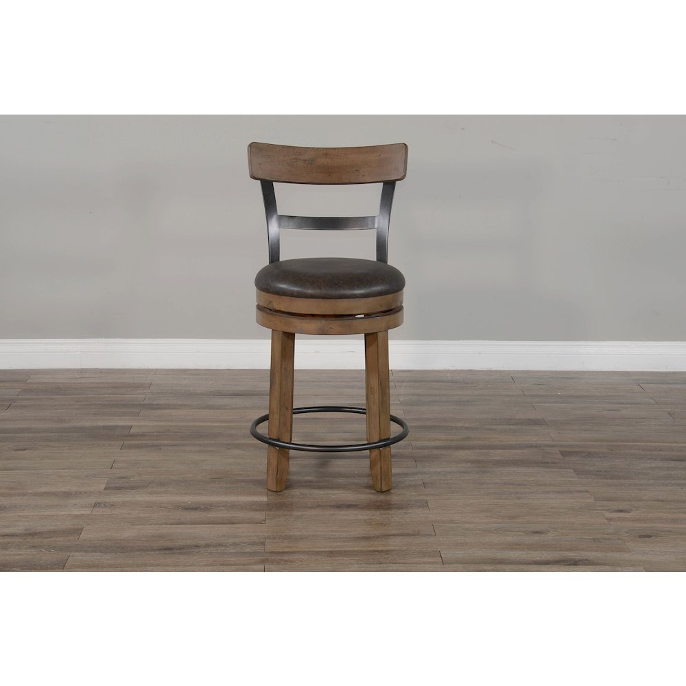 Swivel Barstool with Cushion (Set of 2). Picture 3