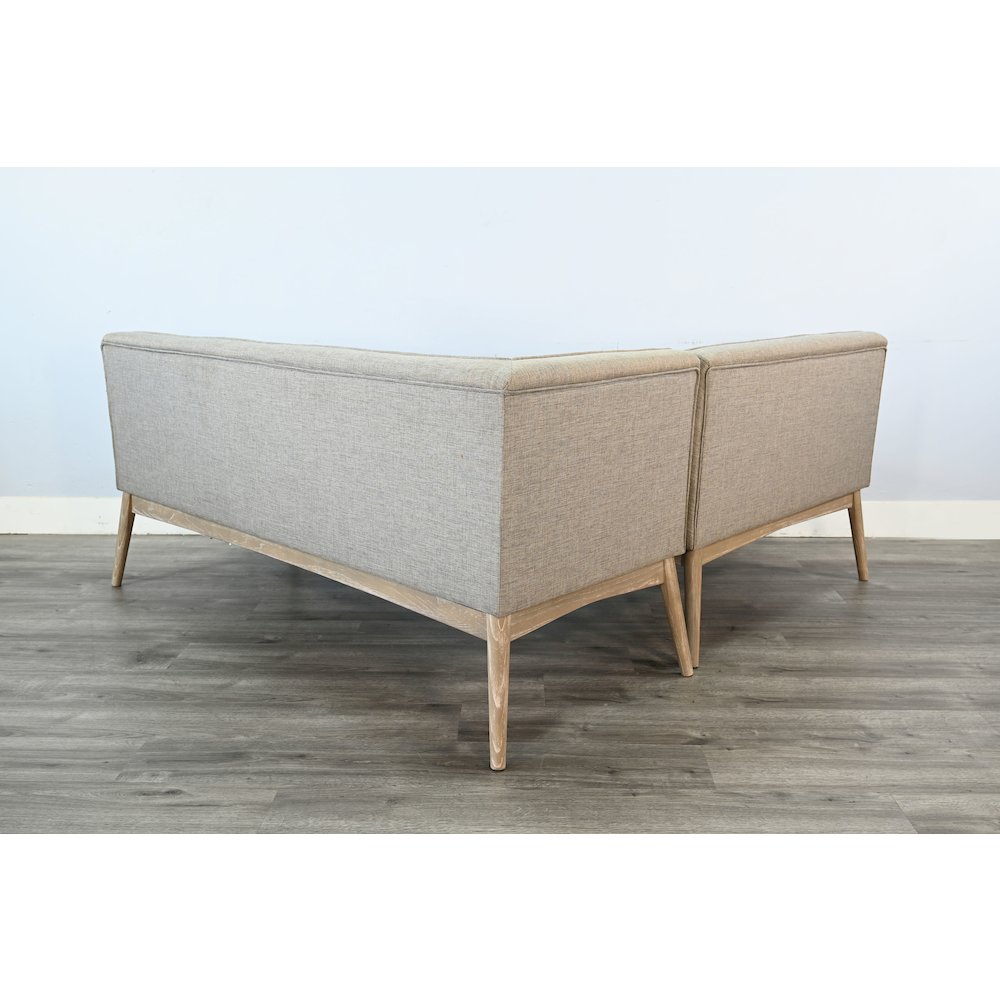 Mia Mid-Century Modern Tufted Upholstered Corner Dining Bench. Picture 5