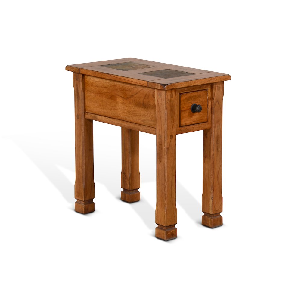 Sedona 15" Transitional Wood Chair Side Table in Rustic Oak. Picture 1