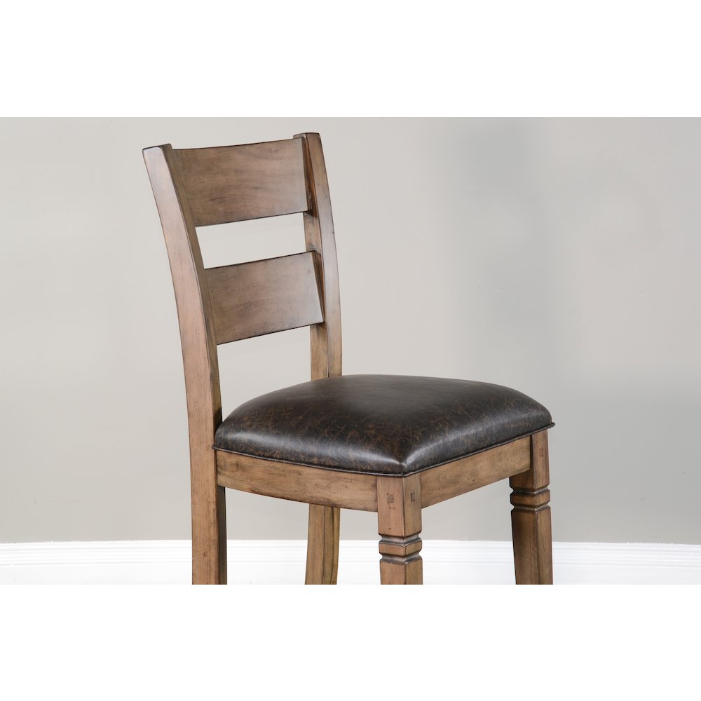 Bar Ladderback Barstool, Cushion Seat (Set of 2). Picture 2