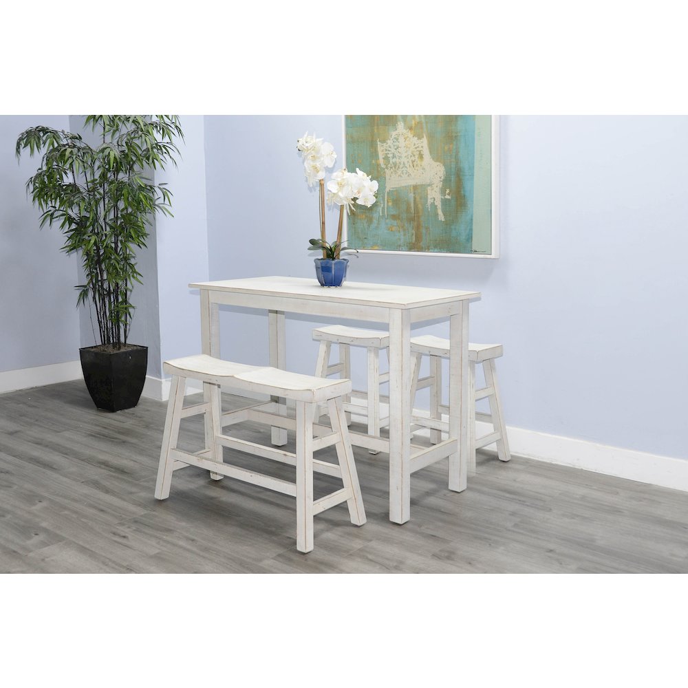 White Sand Counter Bench, Wood Seat. Picture 5