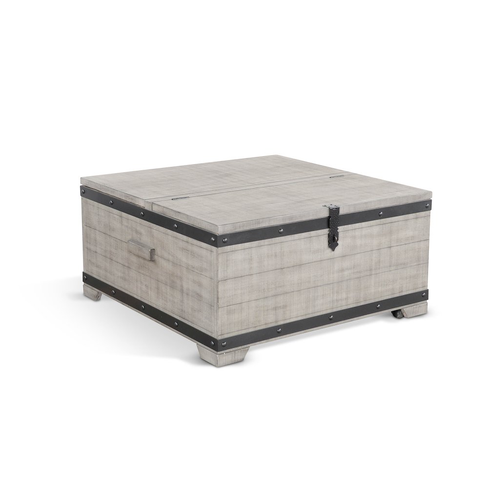 Mahogany Wood Coffee Table with Lift Top and Casters - Alpine Gray. Picture 1