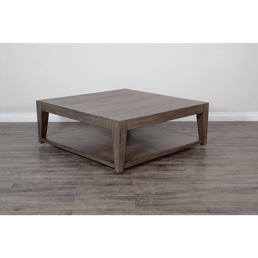 Doe Valley Mahogany Wood Coffee Table with Casters in Light Brown. Picture 4