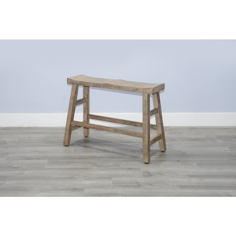 Beach Pebble Counter Bench, Wood Seat. Picture 4