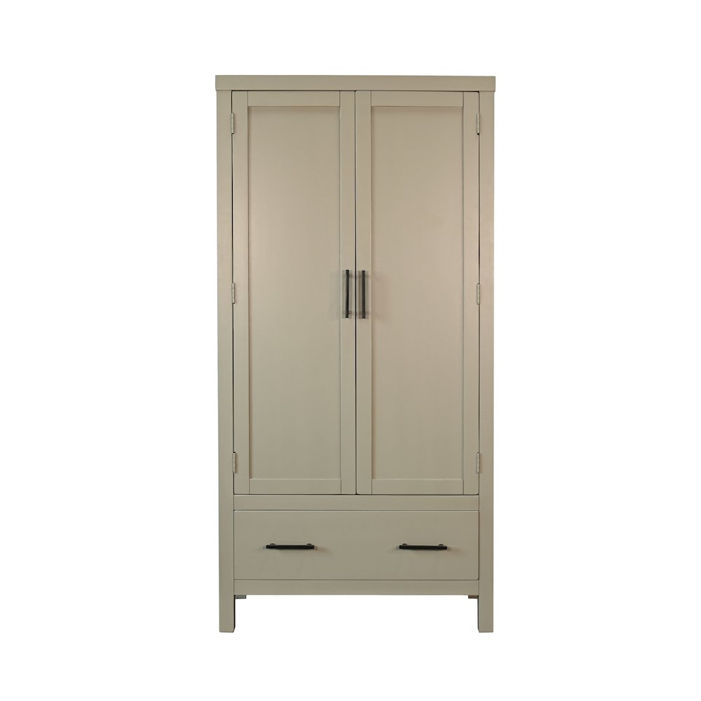 Transitional Linen Cabinet with Shelves and Deep Storage Drawer. Picture 1