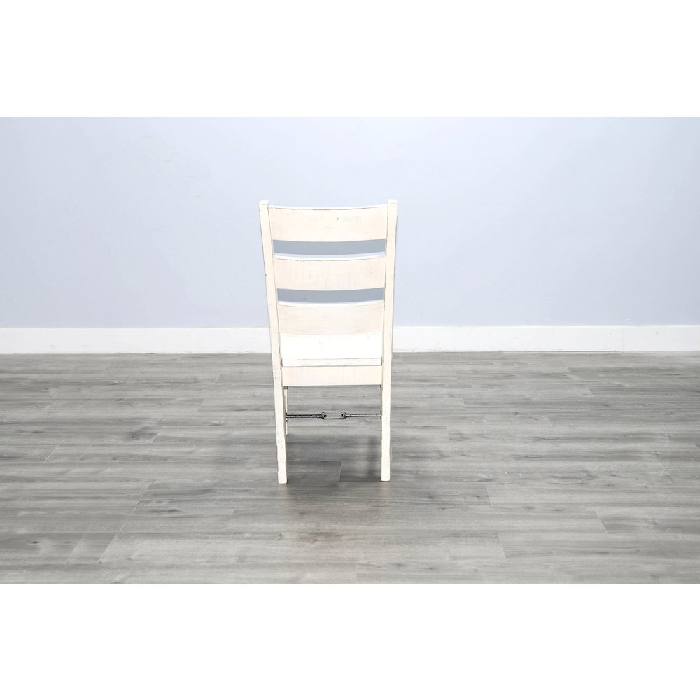 White Sand Ladderback Chair with Turnbuckle, Wood Seat (Set of 2). Picture 2